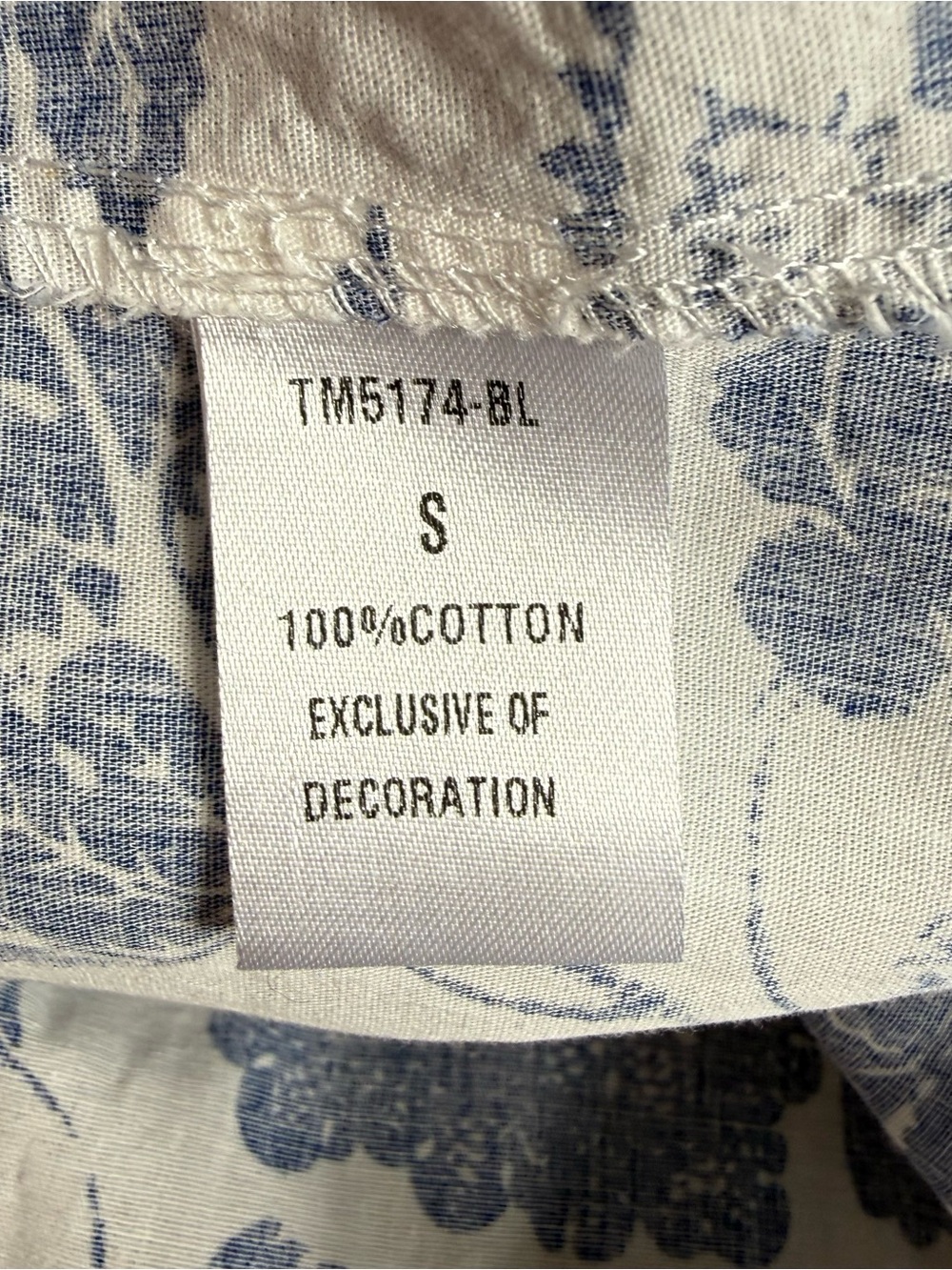 THML White Blouse with Blue Floral Print - Picture 6 of 7